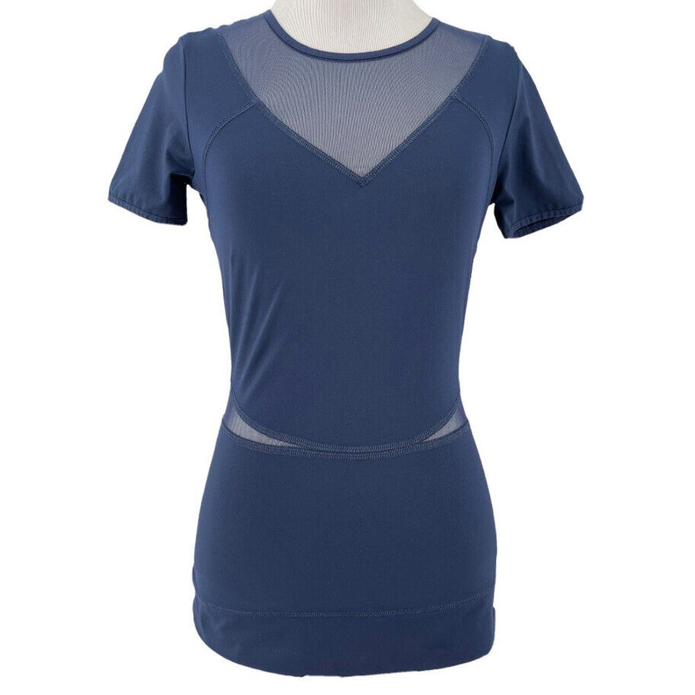 Adidas By Stella McCartney Navy Blue Mesh Performance Athletic Shirt 36‎ (0-2)